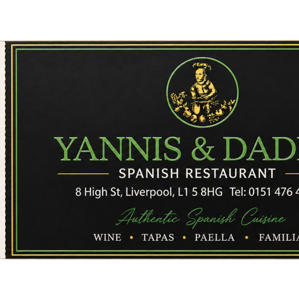 Yannis & Daddy Spanish restaurant gift voucher
